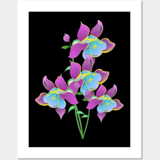 Beautiful blossoming Columbine Flower petals Wild flower lover Posters and Art